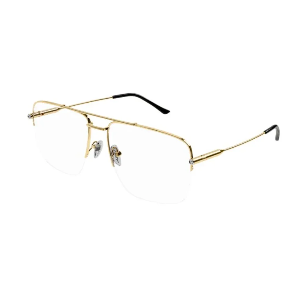 NEW GUCCI SQUARE EYEGLASSES GUCCI GG1415O 001 GOLD CLEAR EYEWEAR - Picture 2 of 3